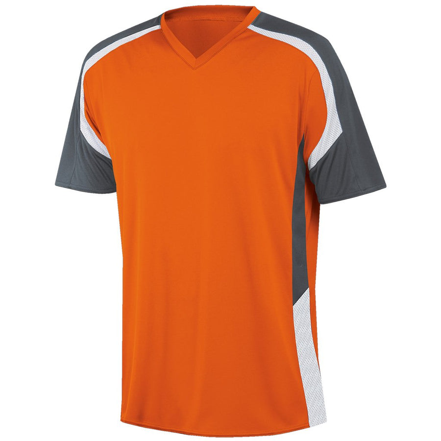 orange and black soccer jersey